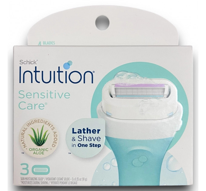 Змінні леза Schick Intuition Sensitive Skin зі зволожувальною смужкою та алое 3 шт