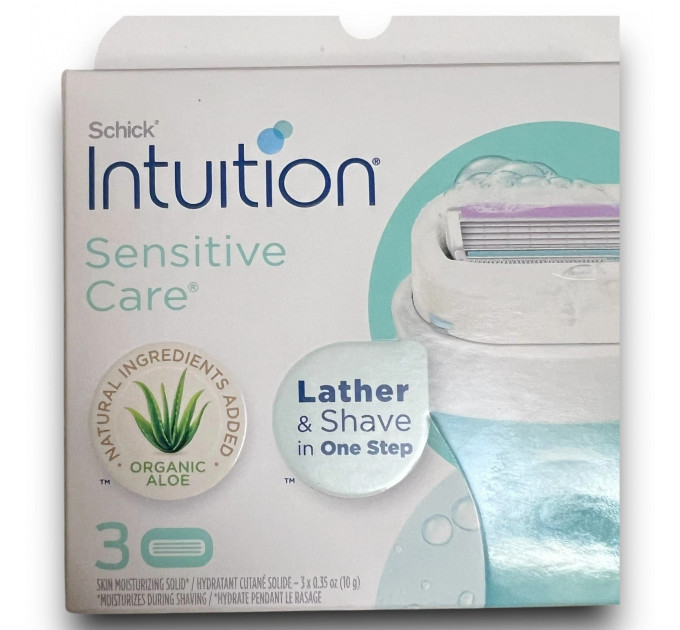 Змінні леза Schick Intuition Sensitive Skin зі зволожувальною смужкою та алое 3 шт