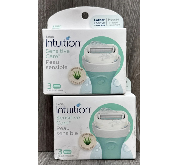 Змінні леза Schick Intuition Sensitive Skin зі зволожувальною смужкою та алое 3 шт