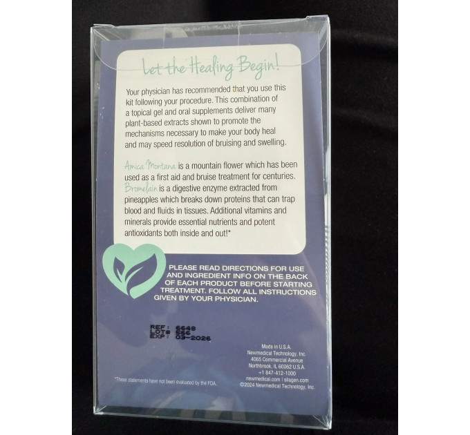 Профессиональный набор Silagen Post Procedure Rapid Recovery Kit для восстановления после косметических процедур лица и шеи 28 капсул и гель 20 г