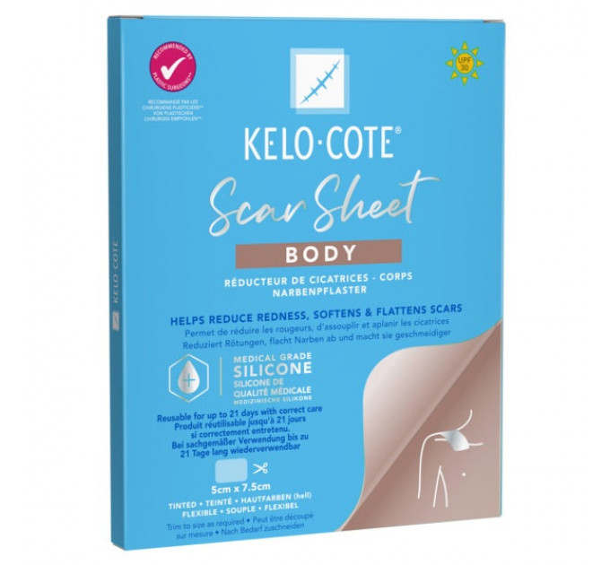 Силіконовий пластир від шрамів на тілі Kelo-Cote (5х7,5 см)