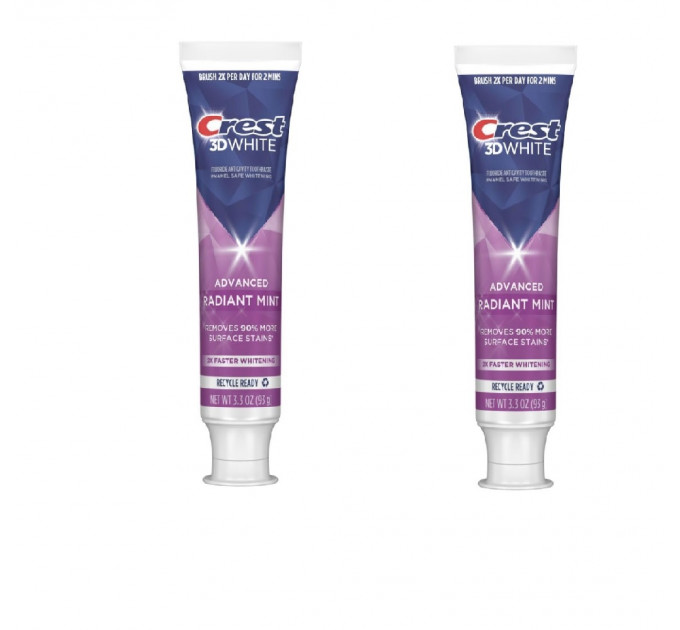 Відбілююча зубна паста Crest 3D White Advanced Radiant Mint 2 упаковки по 93 г