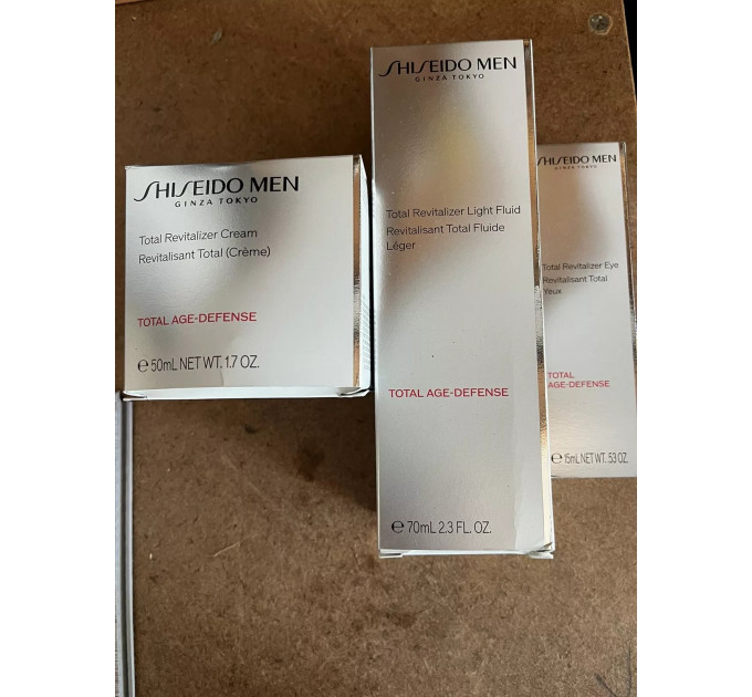 Набір чоловічої косметики Shiseido Total Revitalizer (крем 50 мл + флюїд 70 мл + крем для повік 15 мл)