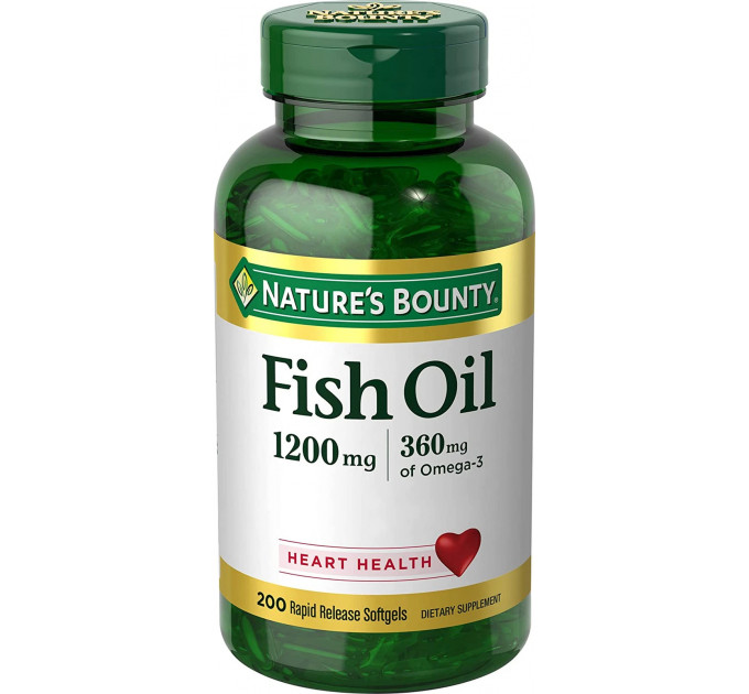 Рыбий жир в капсулах Nature's Bounty Fish Oil 1200 мг (360 мг Омега-3) 200 шт
