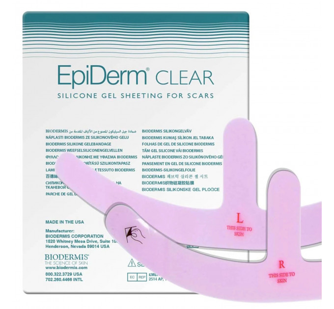 Силіконовий післяопераційний пластир для грудей Biodermis Epi-Derm Mastopexy прозорий 1 пара Made in USA