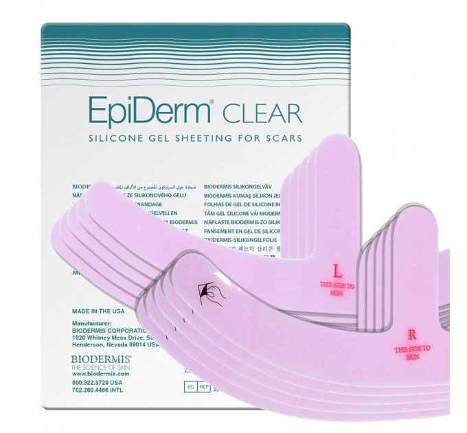 Силіконовий післяопераційний пластир для грудей Biodermis Epi-Derm Mastopexy прозорий 1 пара Made in USA