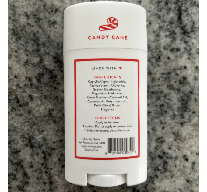 Натуральный дезодорант-стик Native Candy Cane с ароматом мяты, бергамота и шалфея 75 г унисекс