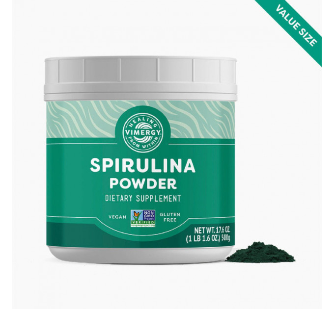 Спіруліна в порошку Vimergy 500 г концентрований рослинний білок