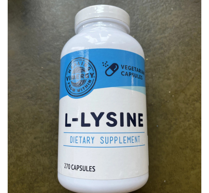 Капсули L-Lysine Vimergy 270 шт для здоров'я шкіри волосся та нігтів
