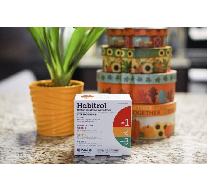 Нікотиновий трансдермальний пластир Habitrol рівні 1-2-3 (8-тижневий набір) 56 шт