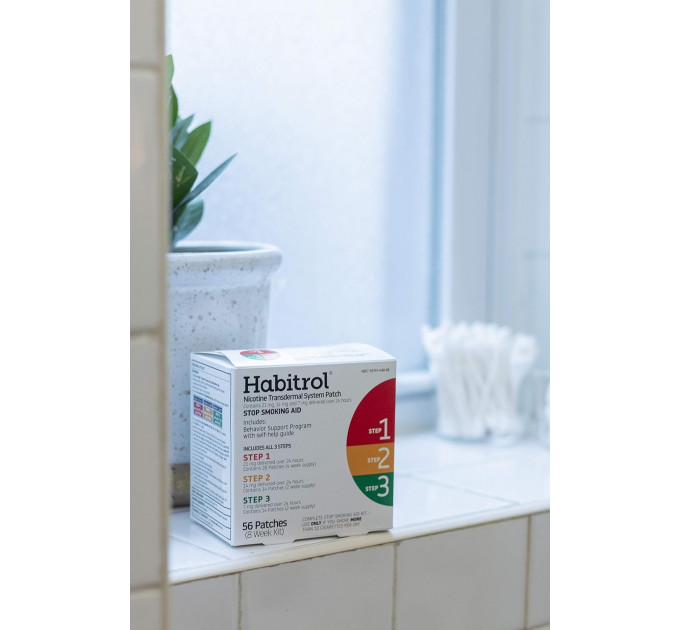 Нікотиновий трансдермальний пластир Habitrol рівні 1-2-3 (8-тижневий набір) 56 шт