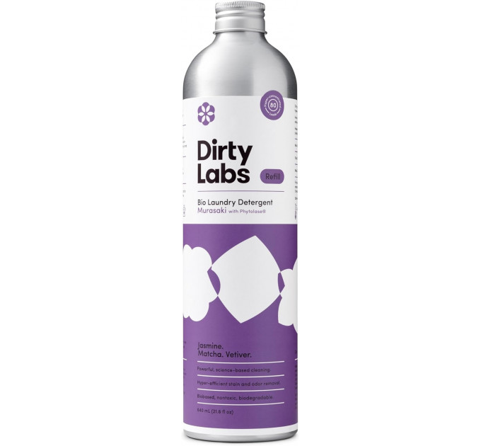 Органічний рідкий концентрат для прання Dirty Labs Murasaki з ароматом жасмину матчі та ветівера 640 мл (80 прань)