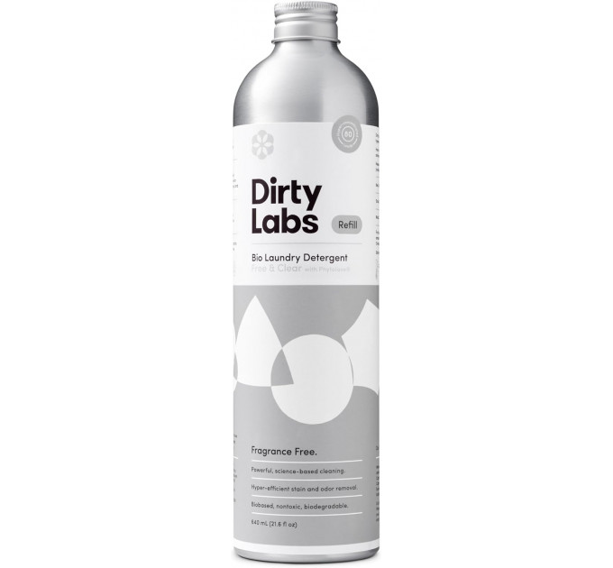 Органічний рідкий концентрат для прання Dirty Labs Scent Free без аромату 640 мл (80 прань)