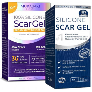 Набір засобів для лікування рубців MURASAKI BEAUTY 100% Silicone Gel 30 г і SPF 30 Cream 30 г