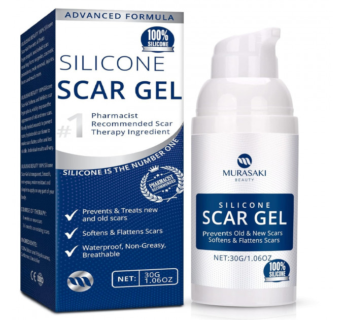 Набір засобів для лікування рубців MURASAKI BEAUTY 100% Silicone Gel 30 г і SPF 30 Cream 30 г