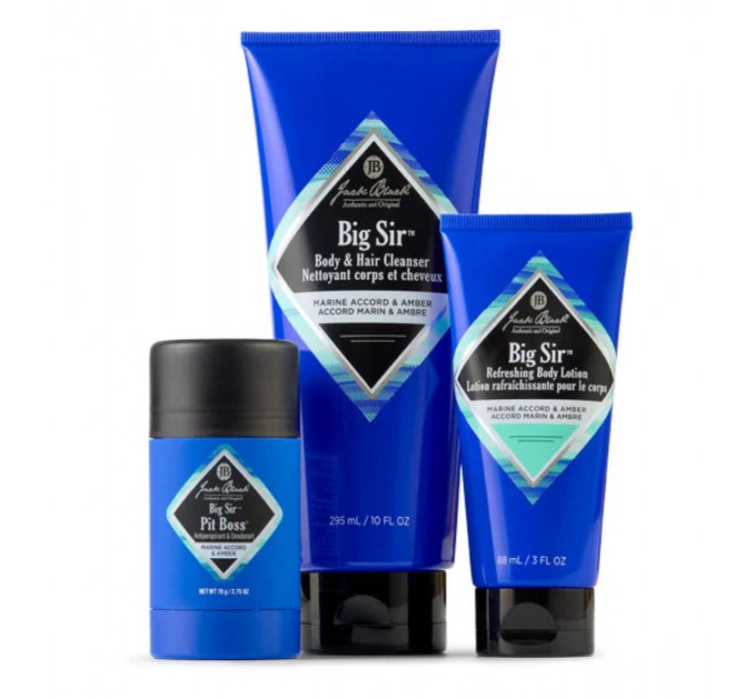 Подарочный набор мужской косметики для ухода за телом Jack Black The Big Sir Collection™ (гель для душа и шампунь 2-в-1 295 мл лосьон для тела 88 мл антиперспирант 78 г)