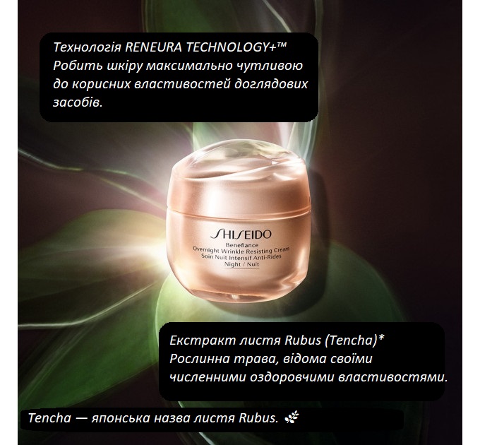 Нічний крем для обличчя Shiseido Benefiance Overnight Wrinkle Resisting Cream 50 мл