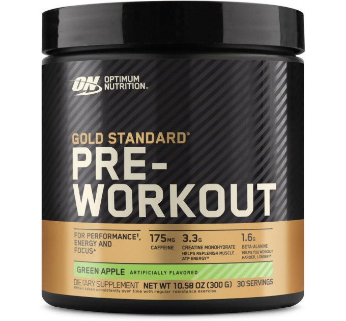 Передтренувальний комплекс Optimum Nutrition Gold Standard Pre Workout смак Зелене яблуко 30 порцій