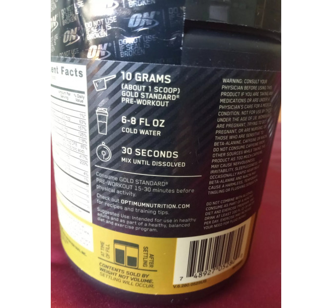 Передтренувальний комплекс Optimum Nutrition Gold Standard Pre Workout смак Зелене яблуко 30 порцій