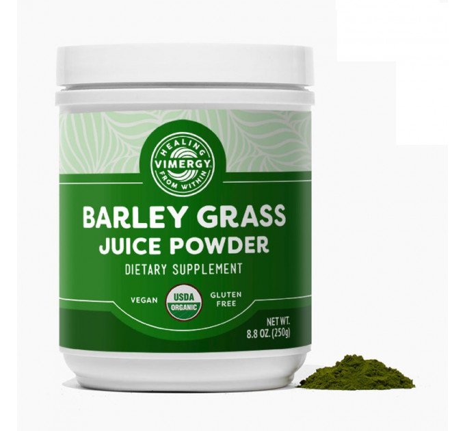 Органічний порошок соку ячмінної трави Vimergy в 10 разів більше заліза ніж у шпинаті