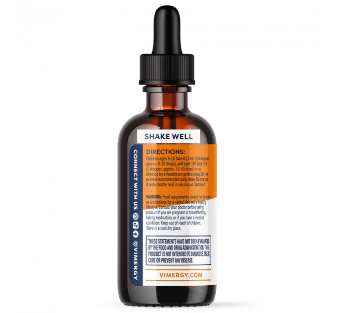 Комплекс для серця і мозку Vimergy Brain Body Recharge 55 мл з коензимом Q10 і вітамінами K2 D3