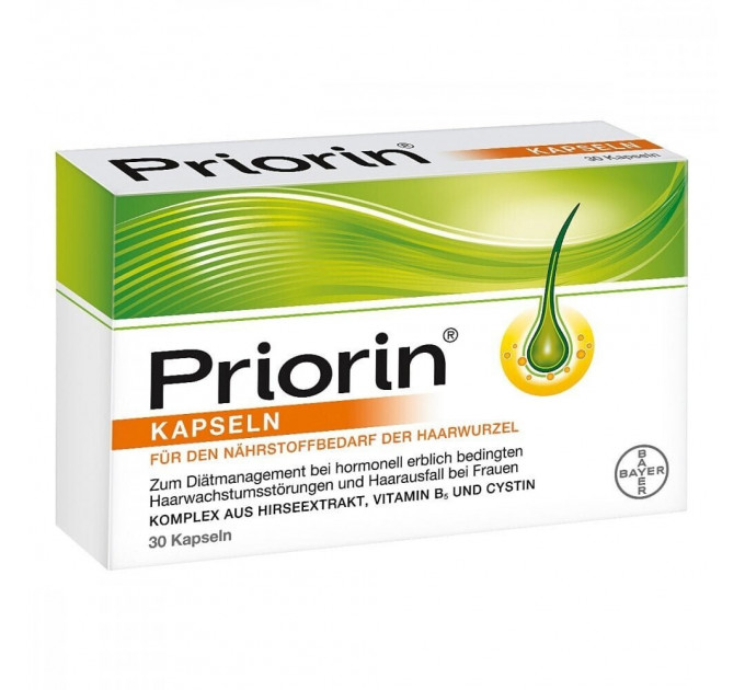 Капсули проти випадіння волосся Bayer Priorin з вітамінами і рослинними екстрактами 30 шт