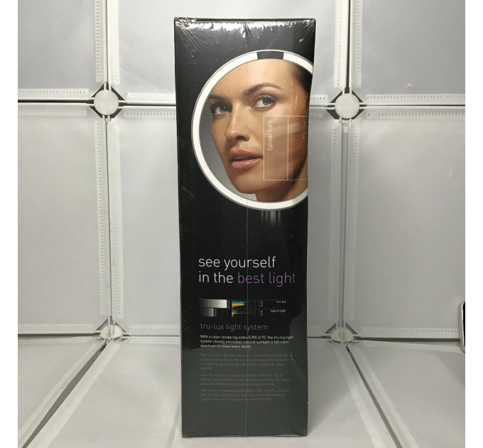 Настольное косметическое зеркало Simplehuman  с увеличением 5X и подсветкой (размер 20 см) серебристый