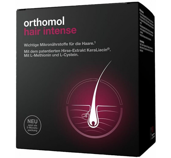Комплекс вітамінів Orthomol Hair Intense 180 капсул і піна міноксидилу Rogaine 60 г для росту волосся