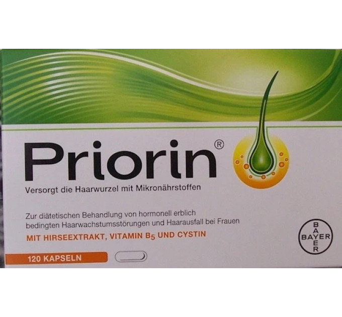 Комплекс вітамінів Bayer Priorin 30 шт і піна міноксидилу Rogaine 60 г для росту волосся