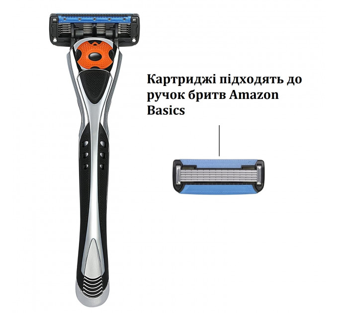 Станок для гоління Amazon Basics 5-Blade з 8 змінними касетами і вбудованим тримером