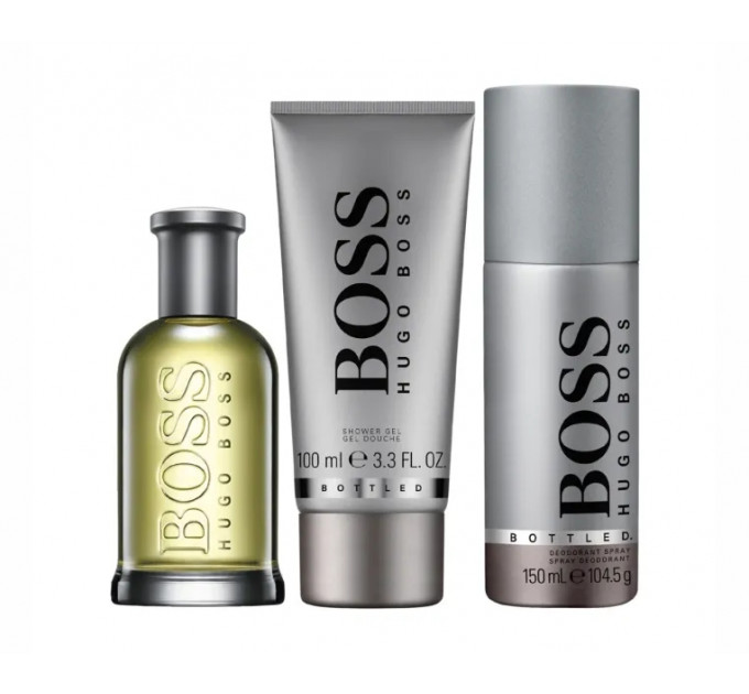 Подарочный набор для мужчин Hugo Boss Bottled туалетная вода гель и дезодорант