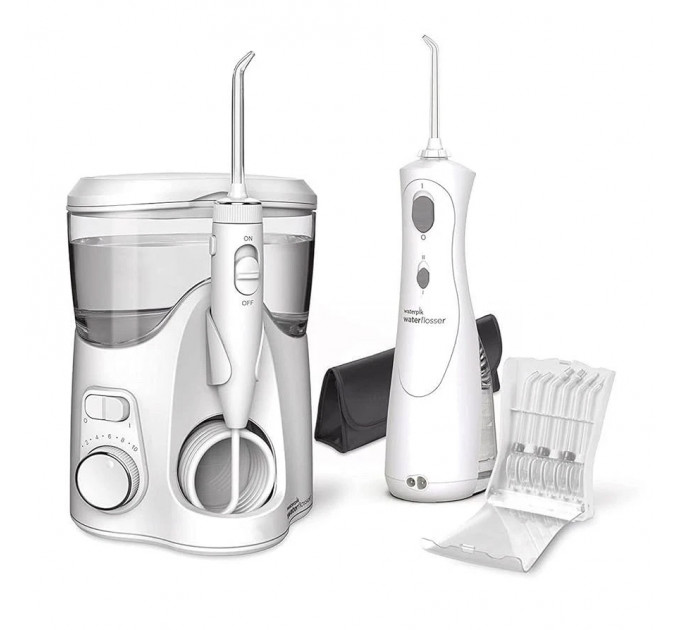 Комплект іригаторів Waterpik для чищення зубів Ultra Plus і Cordless Pearl