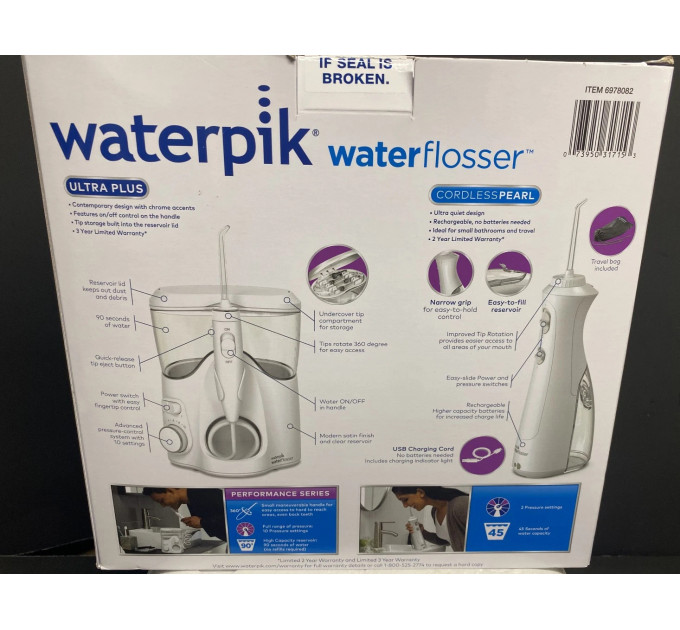 Комплект іригаторів Waterpik для чищення зубів Ultra Plus і Cordless Pearl
