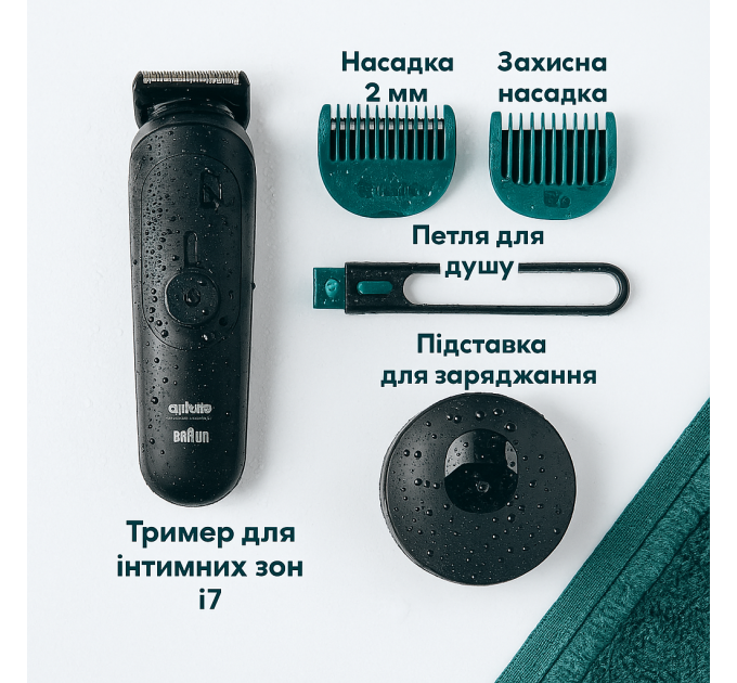 Подарунковий набір для чоловіків Gillette i7 Intimate з тримером і бритвою для стрижки інтимних зон