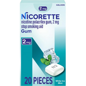 Жувальна гумка для відмови від куріння Nicorette 2 мг зі смаком білої м'яти 20 шт.