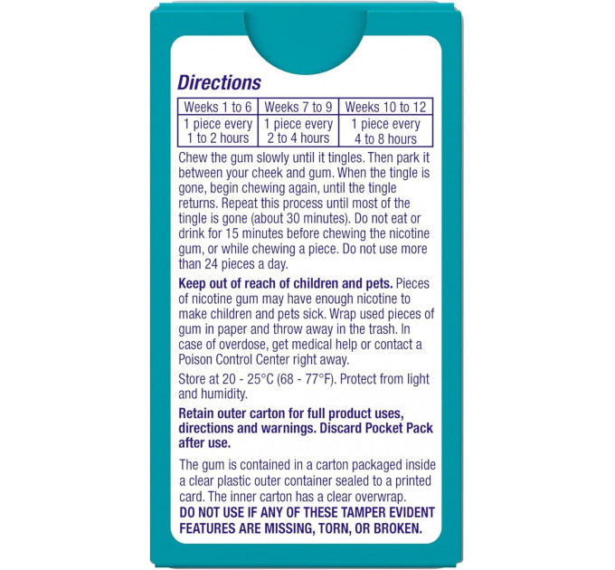 Жувальна гумка для відмови від куріння Nicorette 2 мг зі смаком білої м'яти 20 шт.