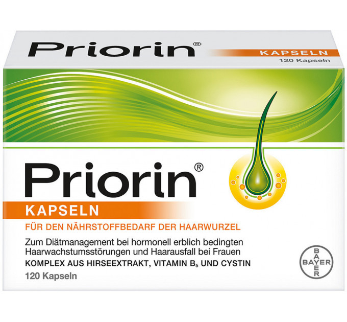 Лікувальний комплекс від випадіння волосся Priorin Kapseln 120 капсул і Regaine Schaum 2 флакони по 60 г