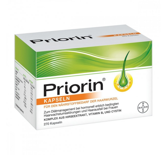 Лікувальний комплекс від випадіння волосся Priorin Kapseln 270 капсул і Regaine Schaum 2 флакони по 60 г