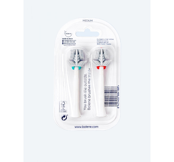 Комплект змінних насадок для електричної зубної щітки Dr. Kristina Worseg Power Balene Duo 2 шт.