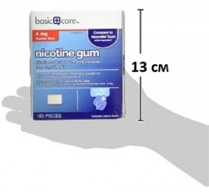 Нікотинова жувальна гумка Amazon Basic Care Nicotine Gum Ice Mint 4 мг 160 штук