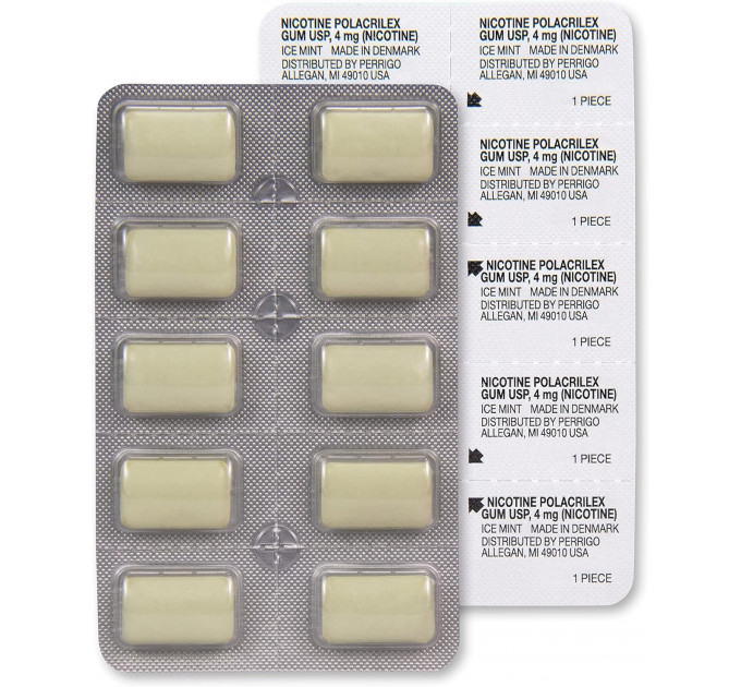 Нікотинова жувальна гумка Amazon Basic Care Nicotine Gum Ice Mint 4 мг 160 штук