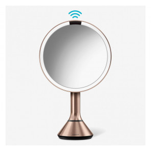 Настільне косметичне дзеркало Simplehuman з збільшенням 5X і підсвіткою (розмір 20 см) рожеве золото