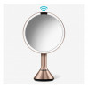 Настольное косметическое зеркало Simplehuman  с увеличением 5X и подсветкой (размер 20 см) розовое золото