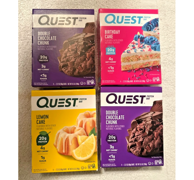 Набір протеїнових батончиків Quest Nutrition 12 шт х 60 грамів мікс 4 різних смаки