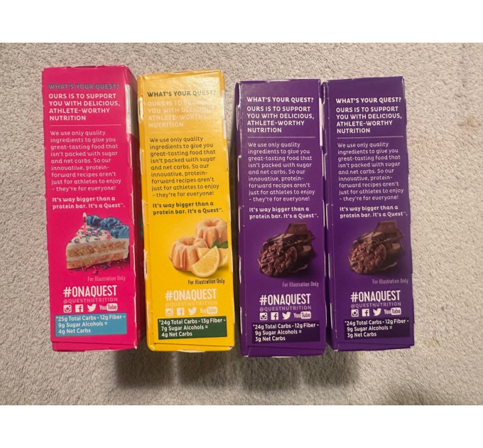 Набір протеїнових батончиків Quest Nutrition 12 шт х 60 грамів мікс 4 різних смаки