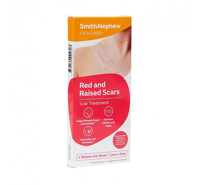 Силіконовий гелевий пластир для лікування рубців Smith+Nephew Cica Care 3×12 см