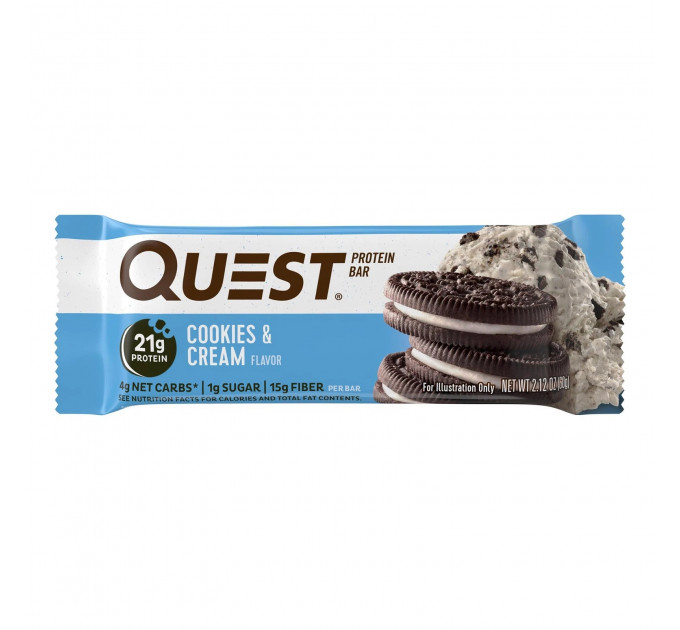 Набір батончиків з протеїном Quest Nutrition Cookies & cream зі сливковим смаком 12 шт.