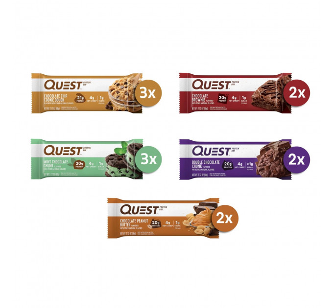 Набір мікс Quest Nutrition 12 штук батончиків з протеїном по 60 грамів 12 шт.