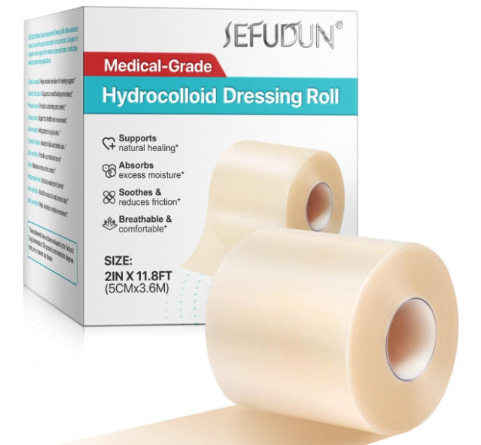 Гідроколоїдний пластир від шрамів і ран в рулоні SEFUDUN 360 х 5 см прозорий