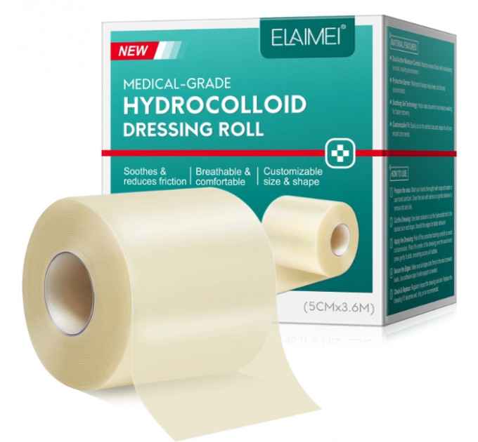 Гідроколоїдний пластир від шрамів і ран в рулоні ELAIMEI 360 х 5 см